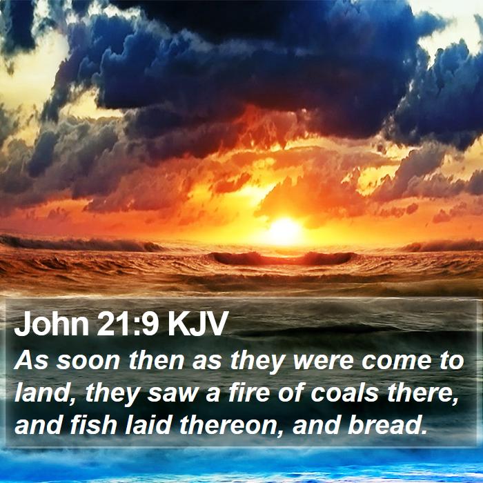 Coals of fire and fish thereon.