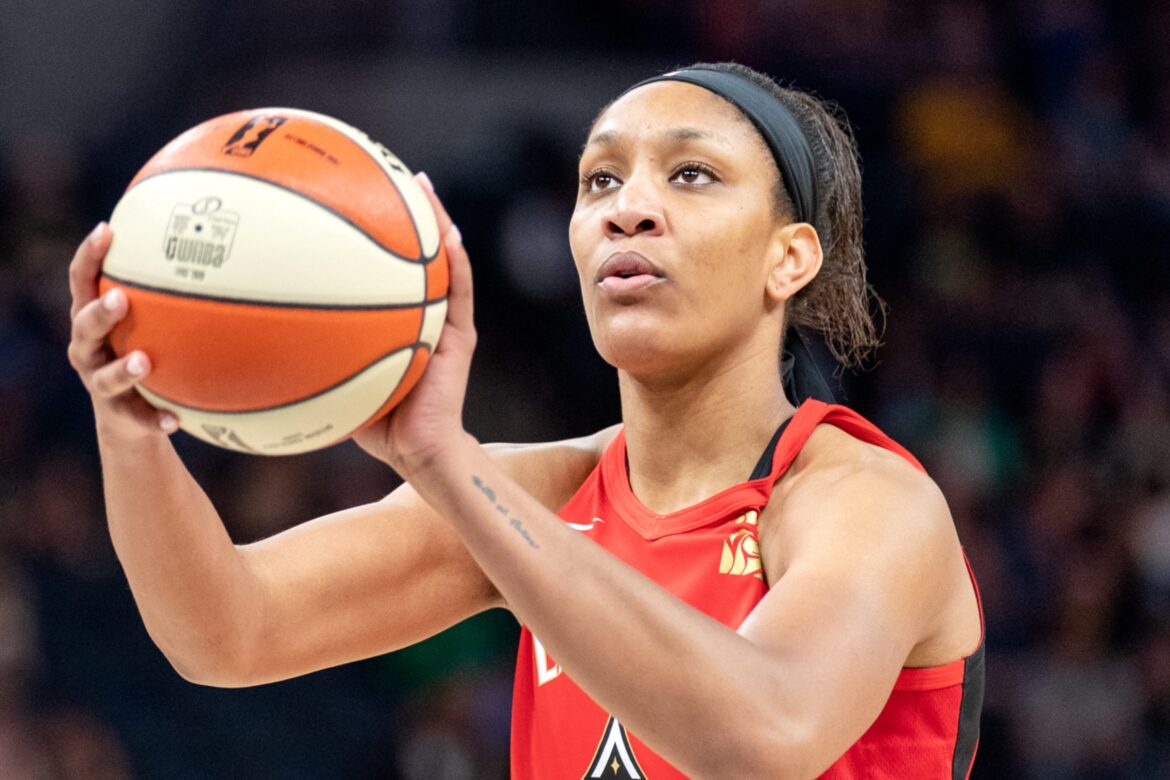 A’ja Wilson Shows Love To Her AKA Sorority Through New Sneakers At WNBA Game